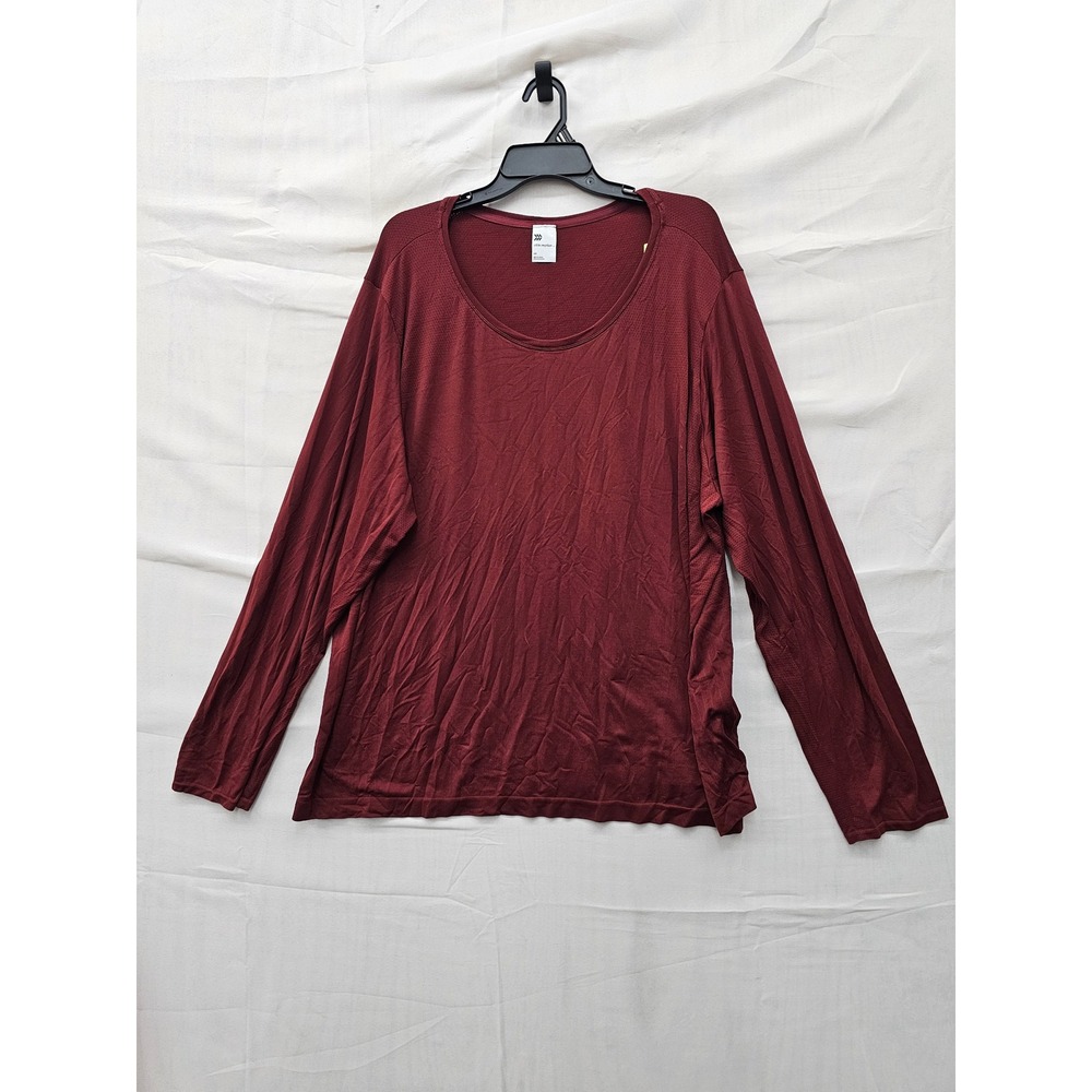 All in Motion Womens Long Sleeve T-Shirt Burgundy Nylon Athletic Size 4X